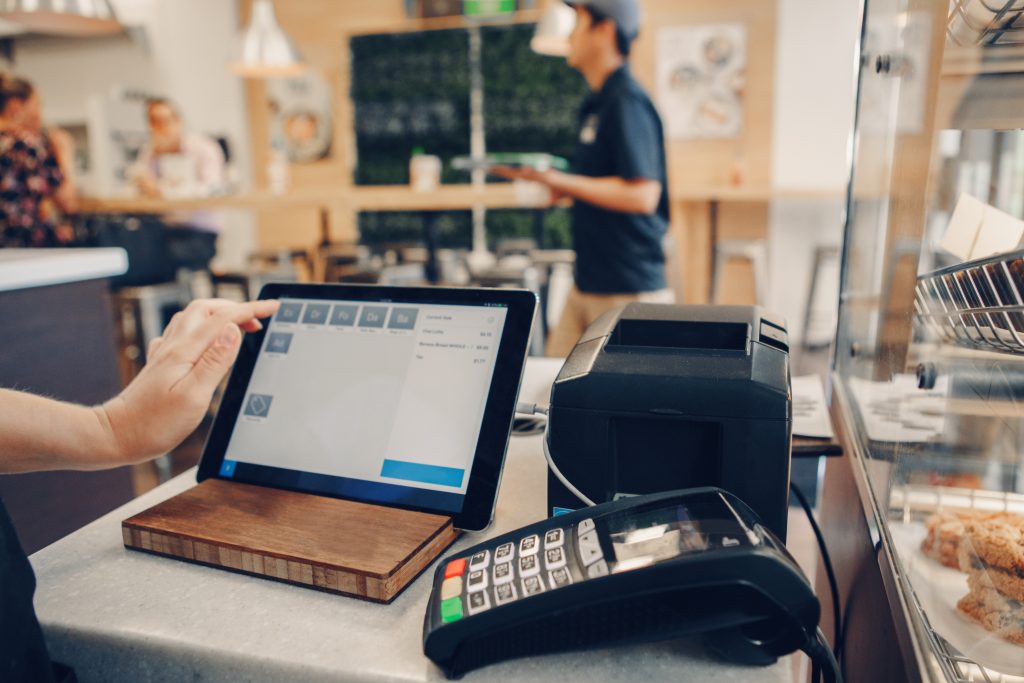 Cashier Connected to Fiber Internet