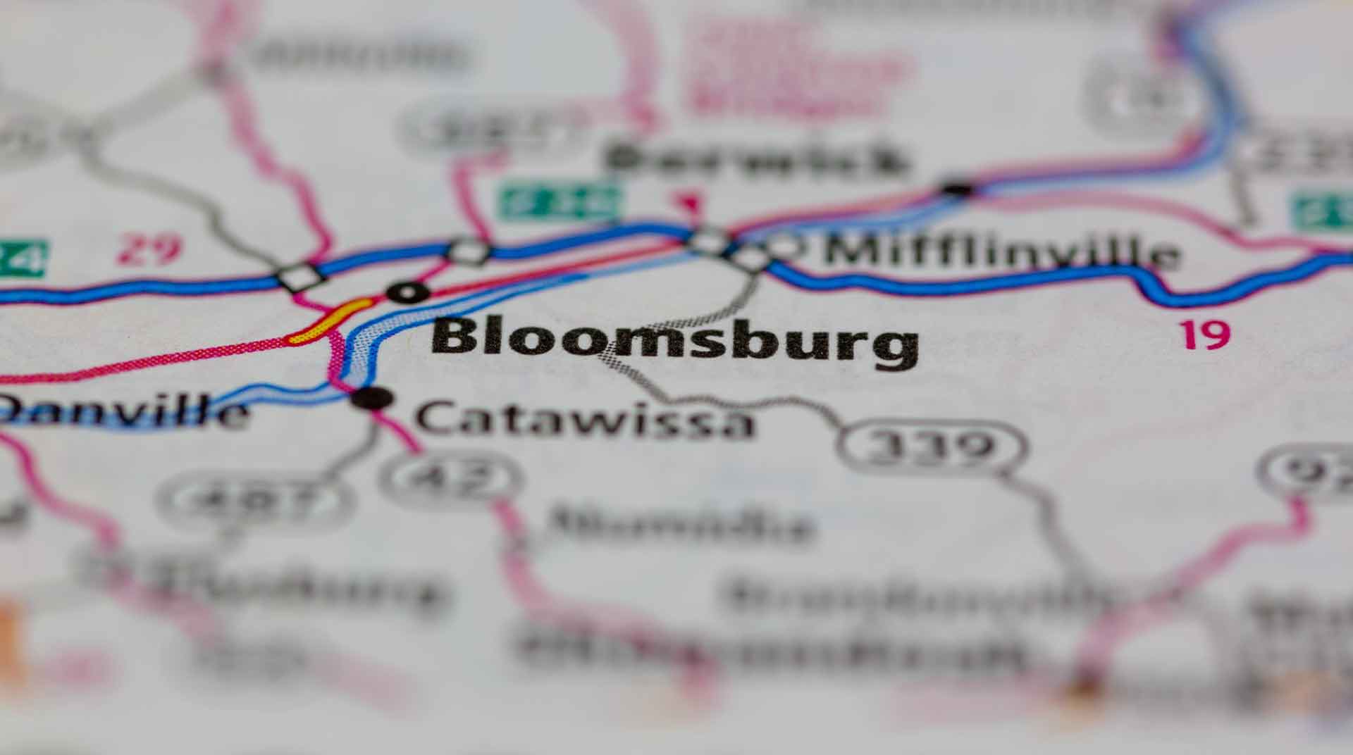 closeup of a road map