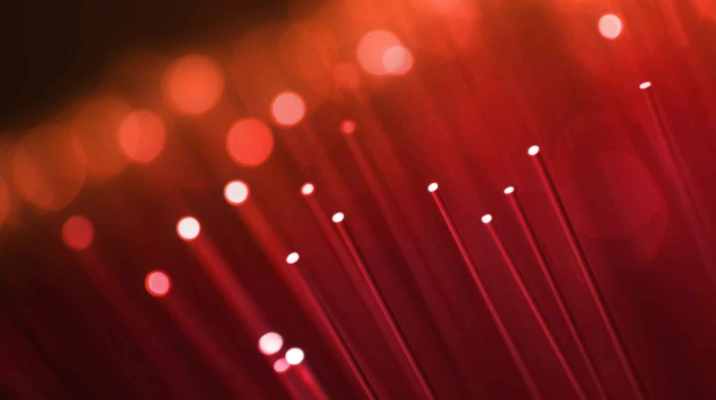 closeup of red fiber optics