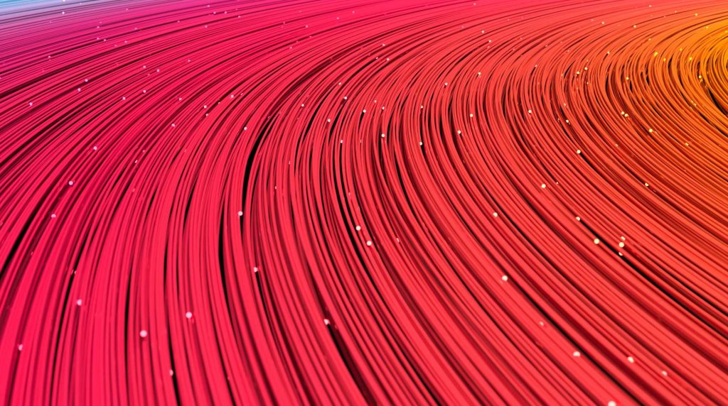 closeup of red fiber optics