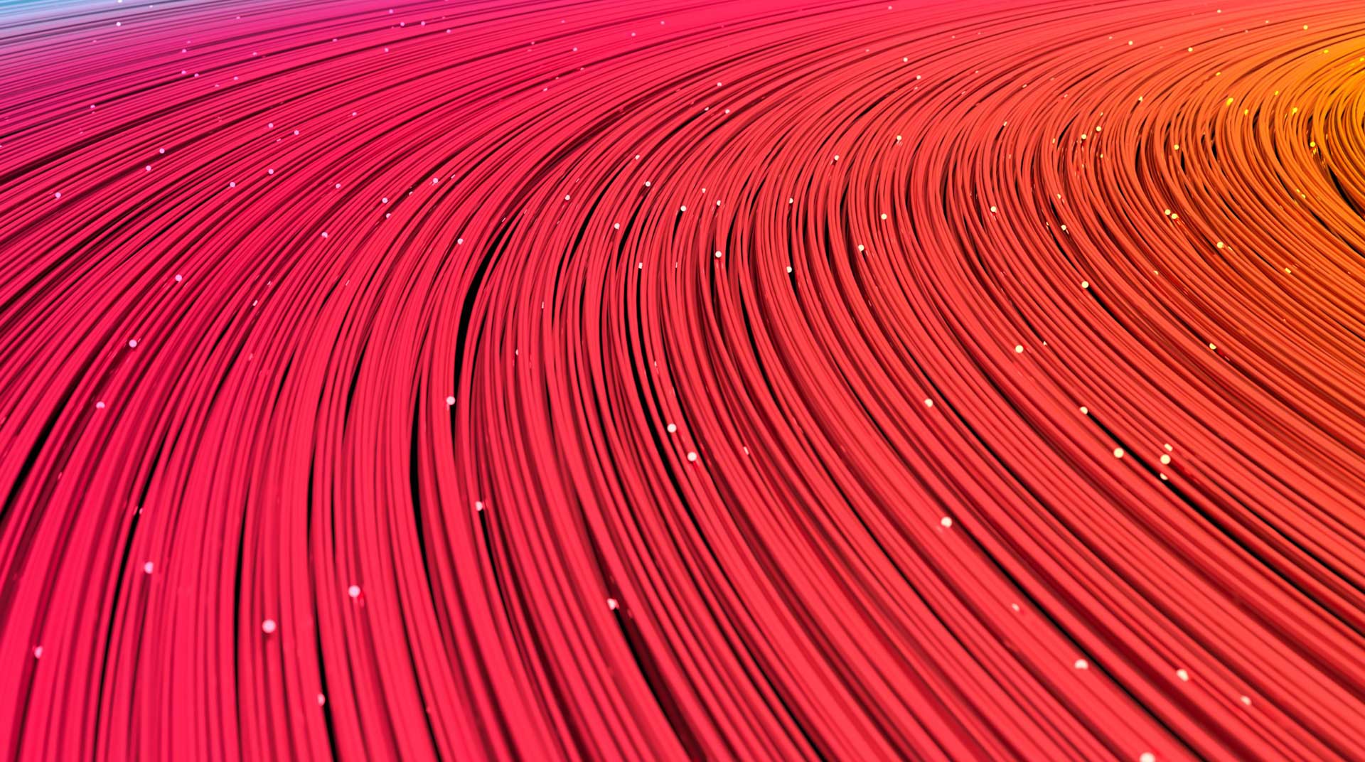 closeup of red fiber optics