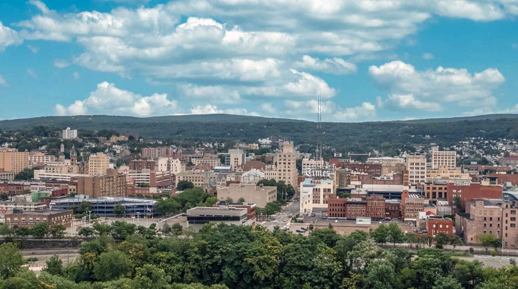 aerial view of Scranton, PA