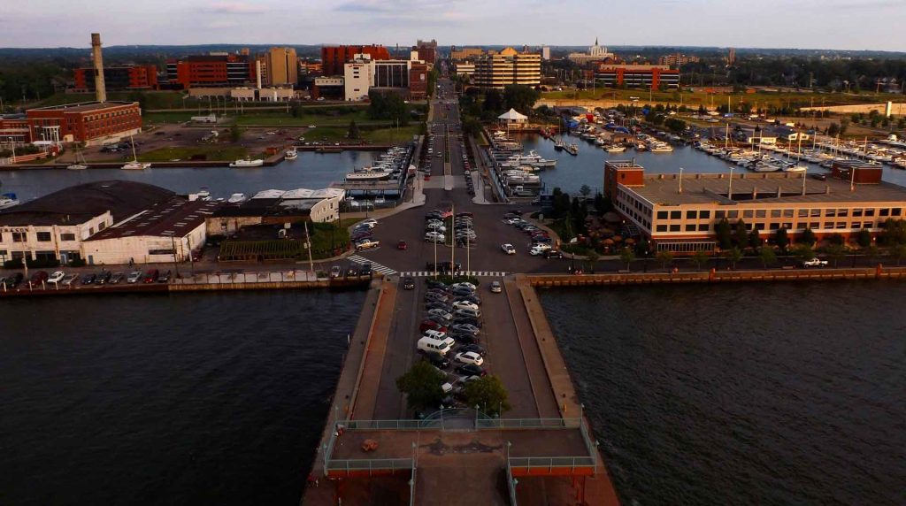 aerial view of Erie, PA
