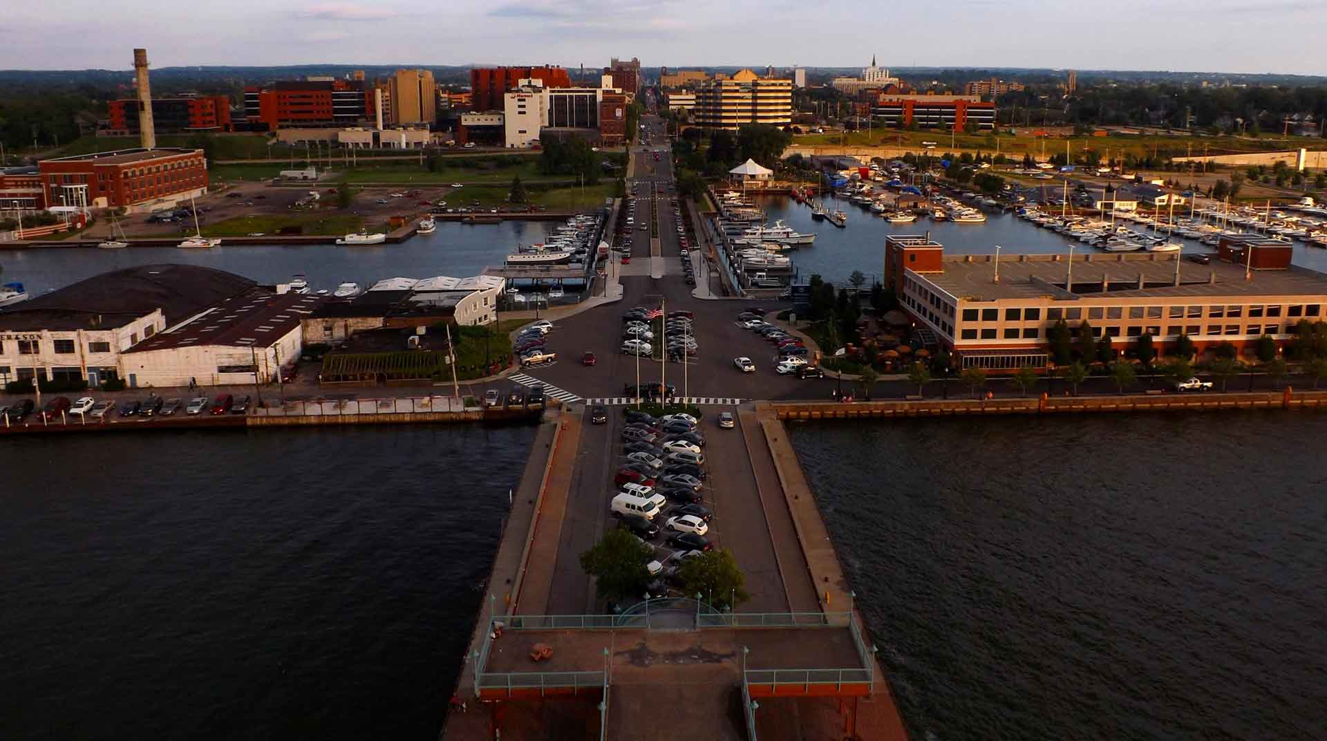 aerial view of Erie, PA