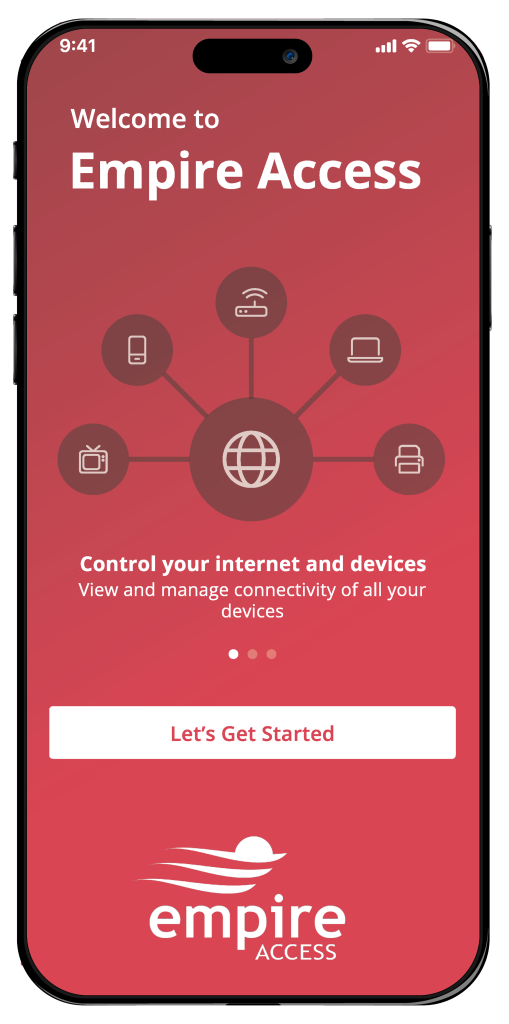 Mobile phone with Empire Access app