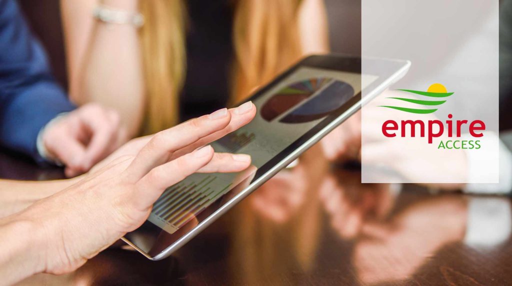 Business owner using tablet at work