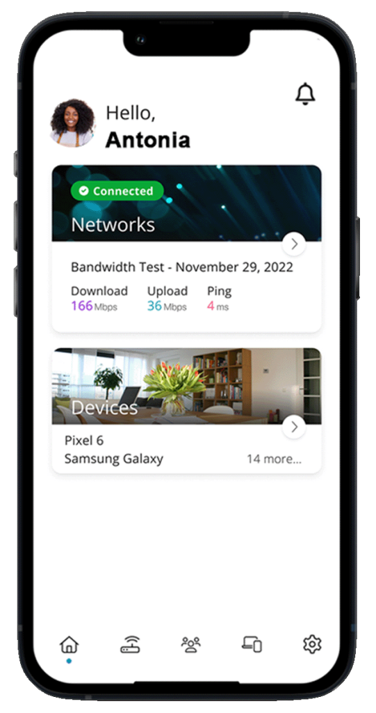 Mobile screen of the Empire Access Business Advantage app showing the home screen