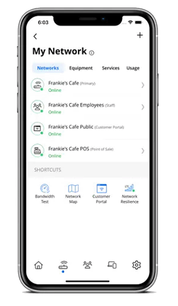 mobile phone with CommandWorx screen being shown