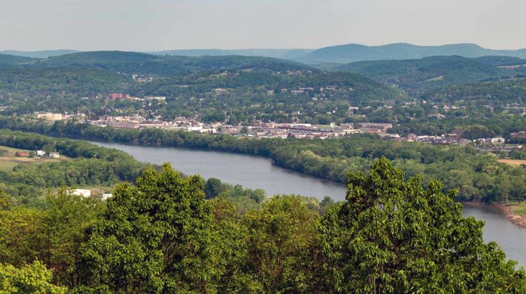 View of the river and downtown Williamsport, PA and the expansion area of services from Empire Fiber Internet