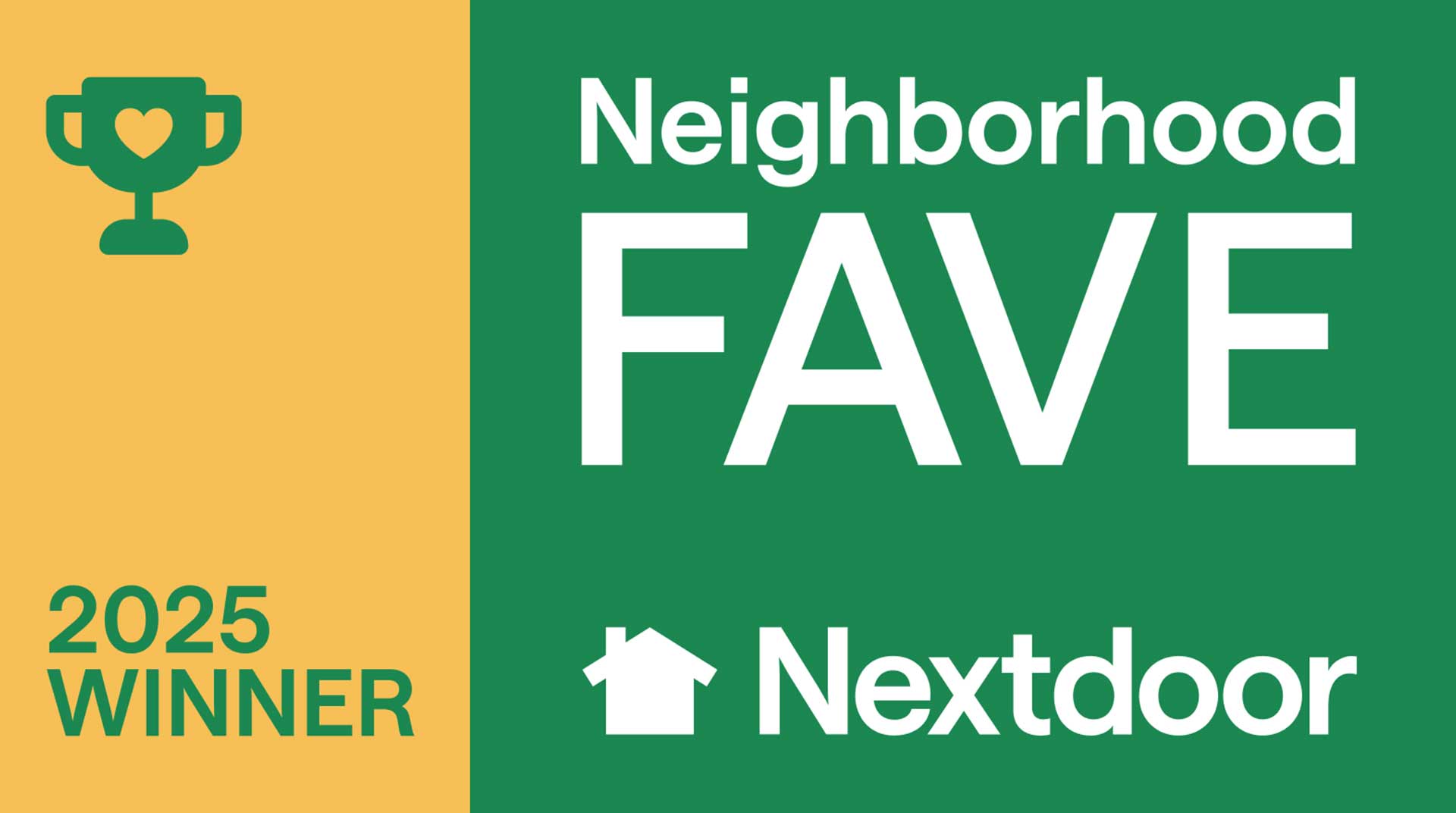 graphic design of the Neighborhood Fave Award from Nextdoor