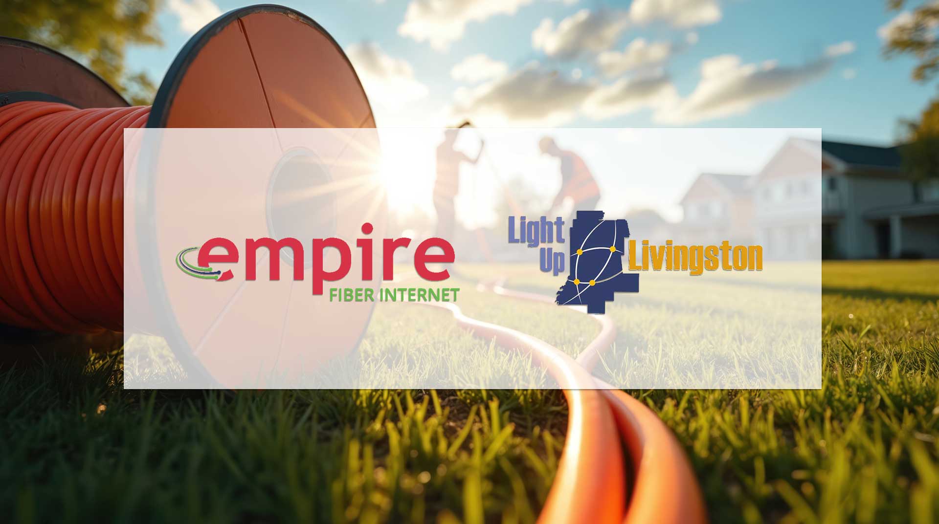 two Empire Fiber Internet employees adding fiber internet to Livingston County, NY homes